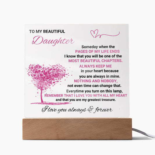 ACRYLIC PLAQUE FOR DAUGHTER - WITH LIGHT